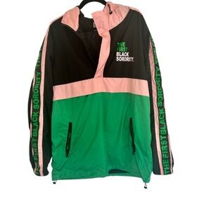 Pink and Green Windbreaker Jacket